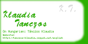 klaudia tanczos business card